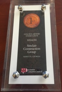 ASCC Decorative Concrete Award First Place Sinclair Construction Stealth 2